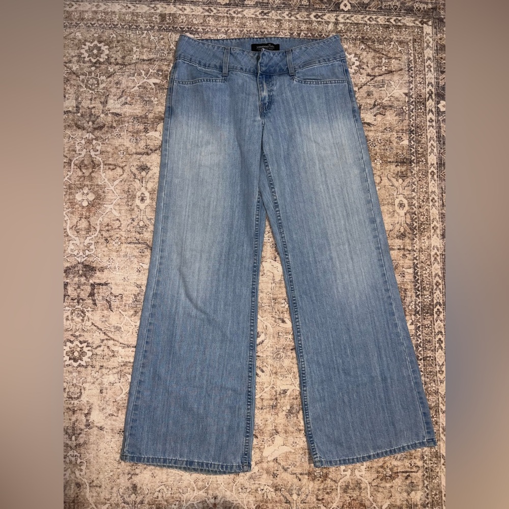 VTG Y2K London Jean Light Wash Wide Leg Denim Jeans Size 8
